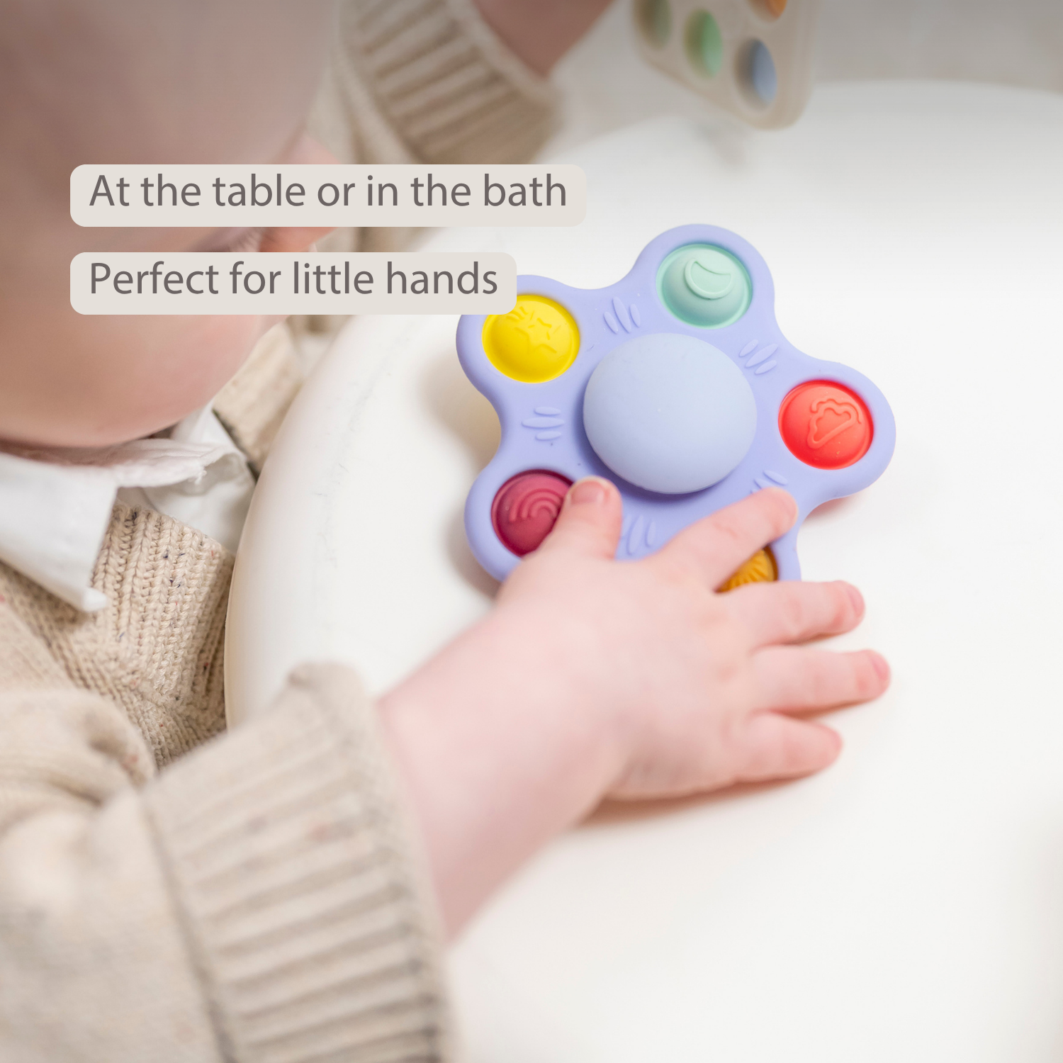 Silicone Baby Pop-it Spinner with Suction Cup - 9 cm - Multicolor [EN]