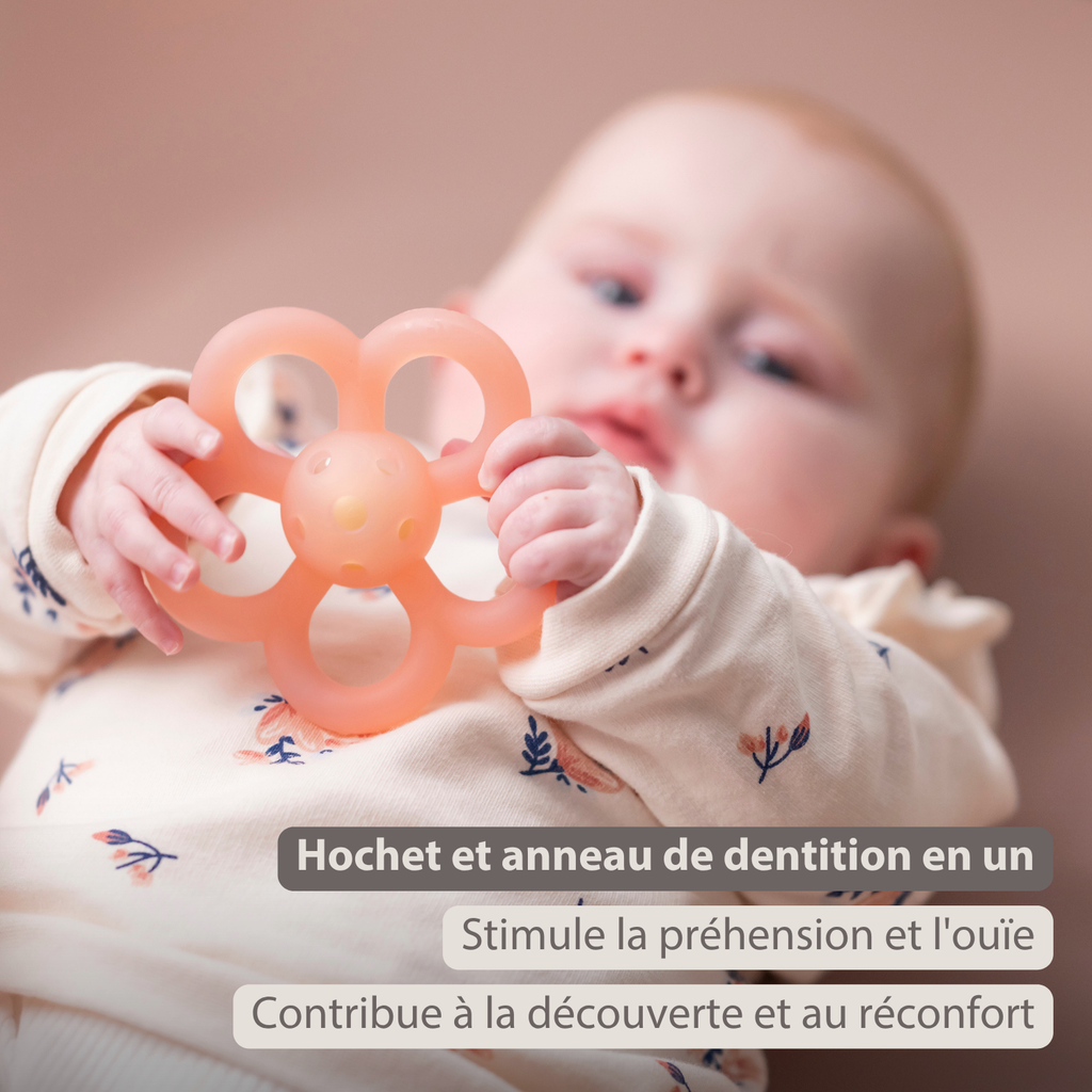 Silicone Rattle Flower - 10 cm - Pink [FR]
