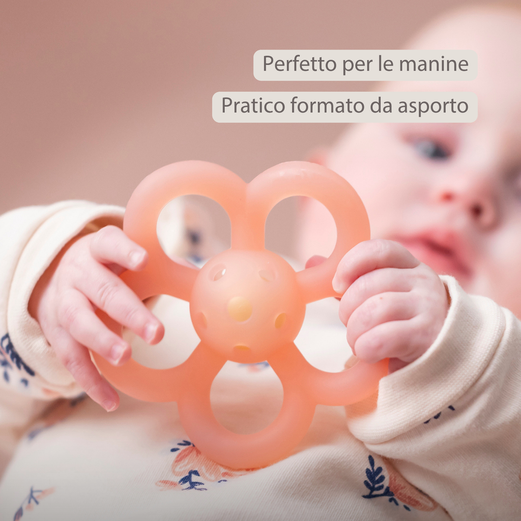 Silicone Rattle Flower - 10 cm - Pink [IT]