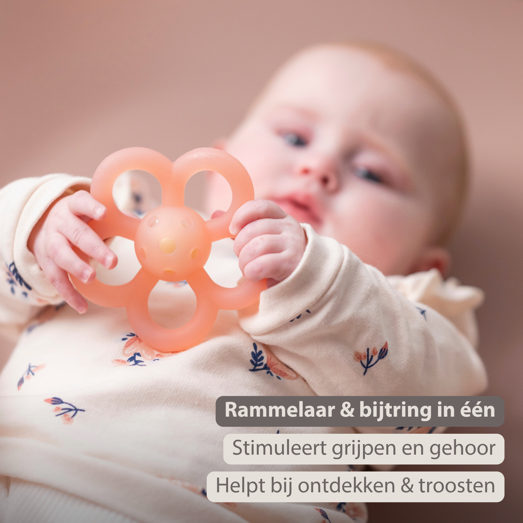 Silicone Rattle Flower - 10 cm - Pink [NL]