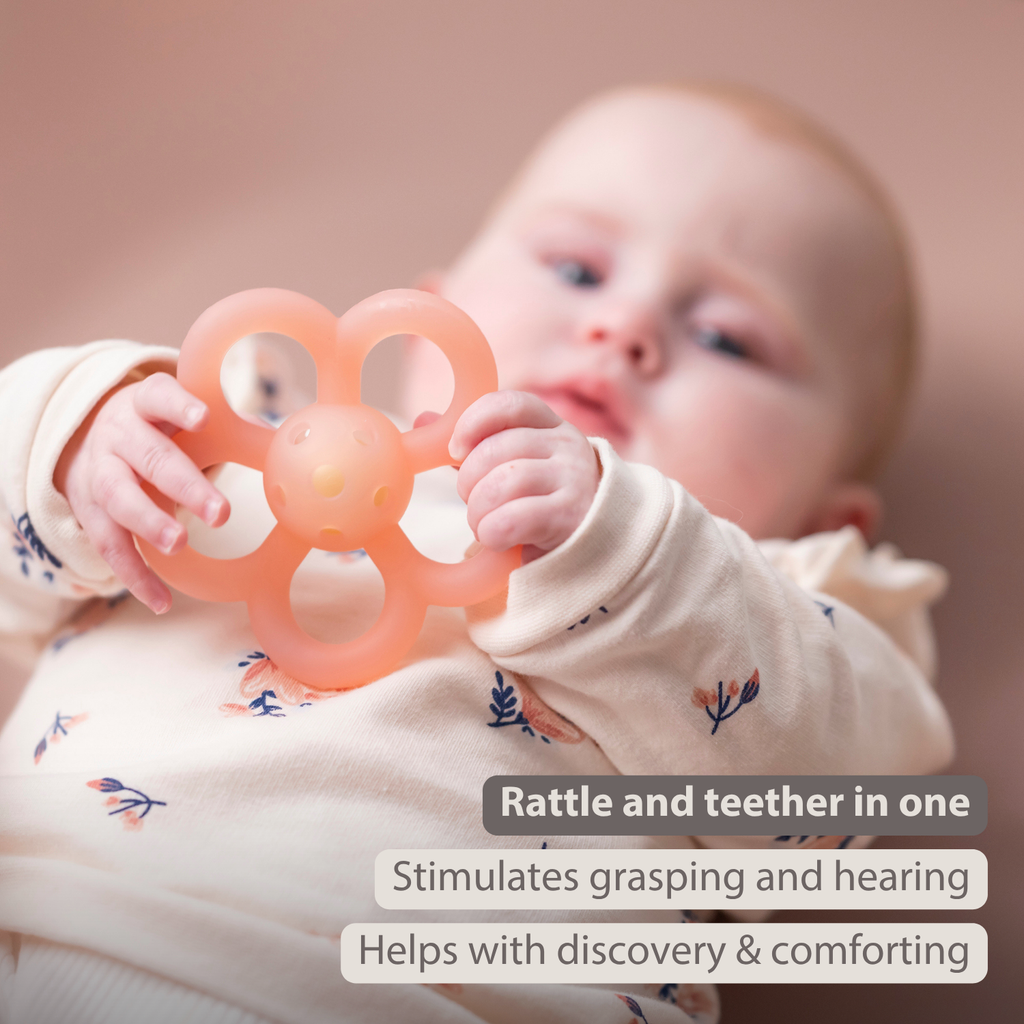 Silicone Rattle Flower - 10 cm - Pink [EN]