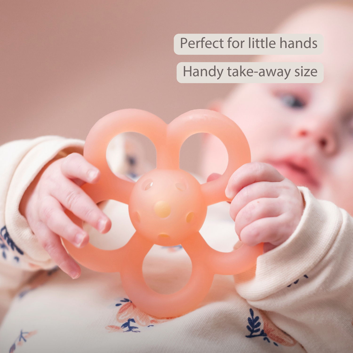 Silicone Rattle Flower - 10 cm - Pink [EN]