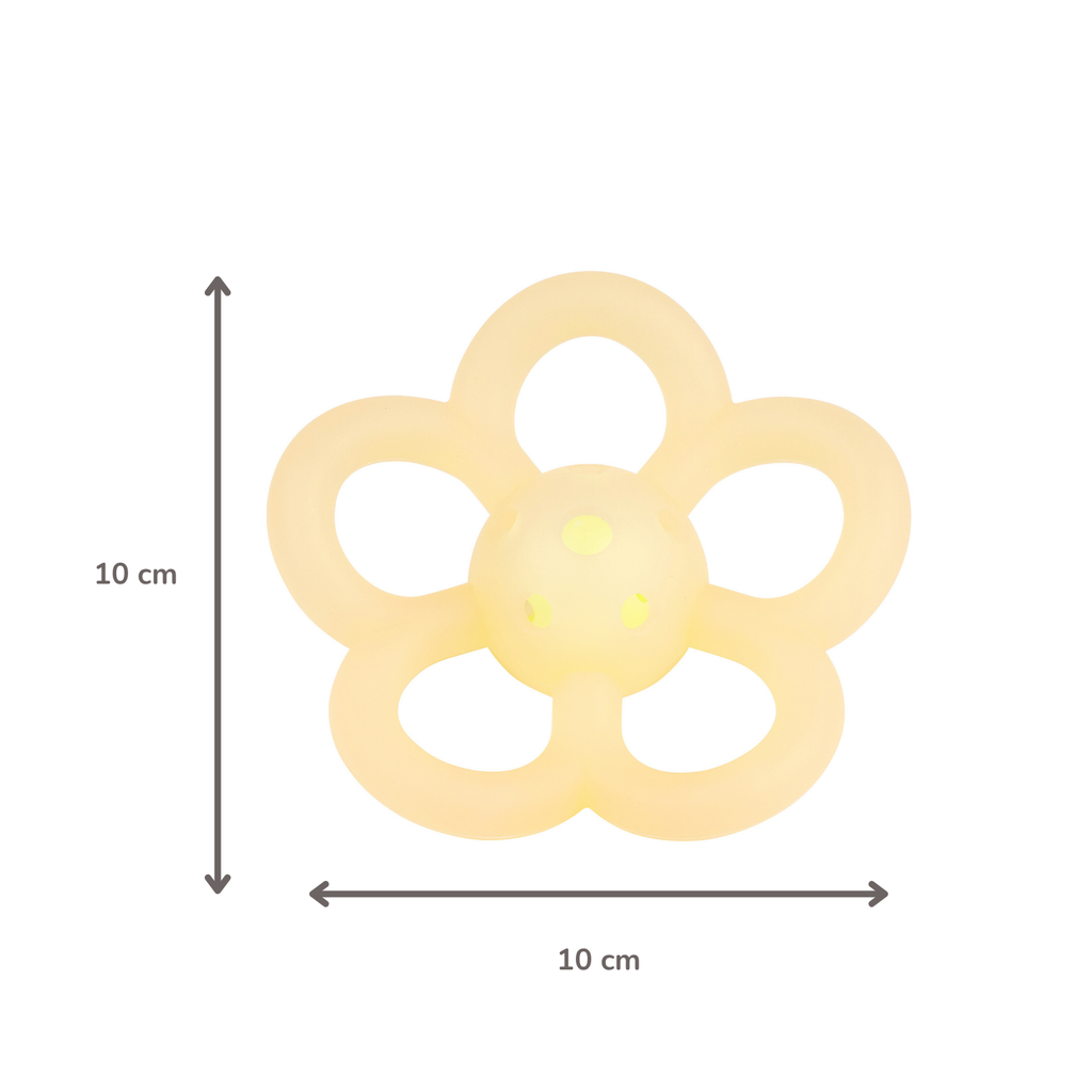 Silicone Rattle Flower - 10 cm - Yellow [DE]