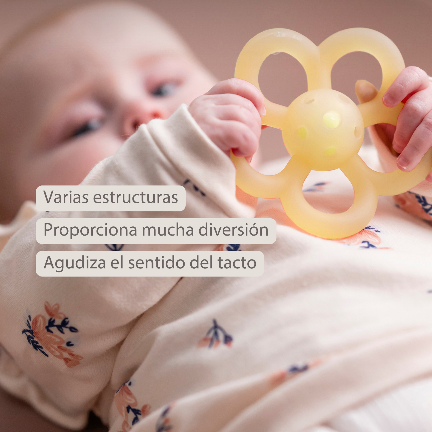 Silicone Rattle Flower - 10 cm - Yellow [ES]