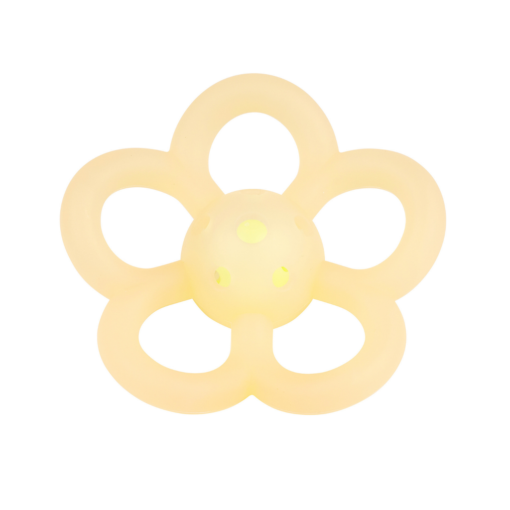 Silicone Rattle Flower - 10 cm - Yellow [FR]