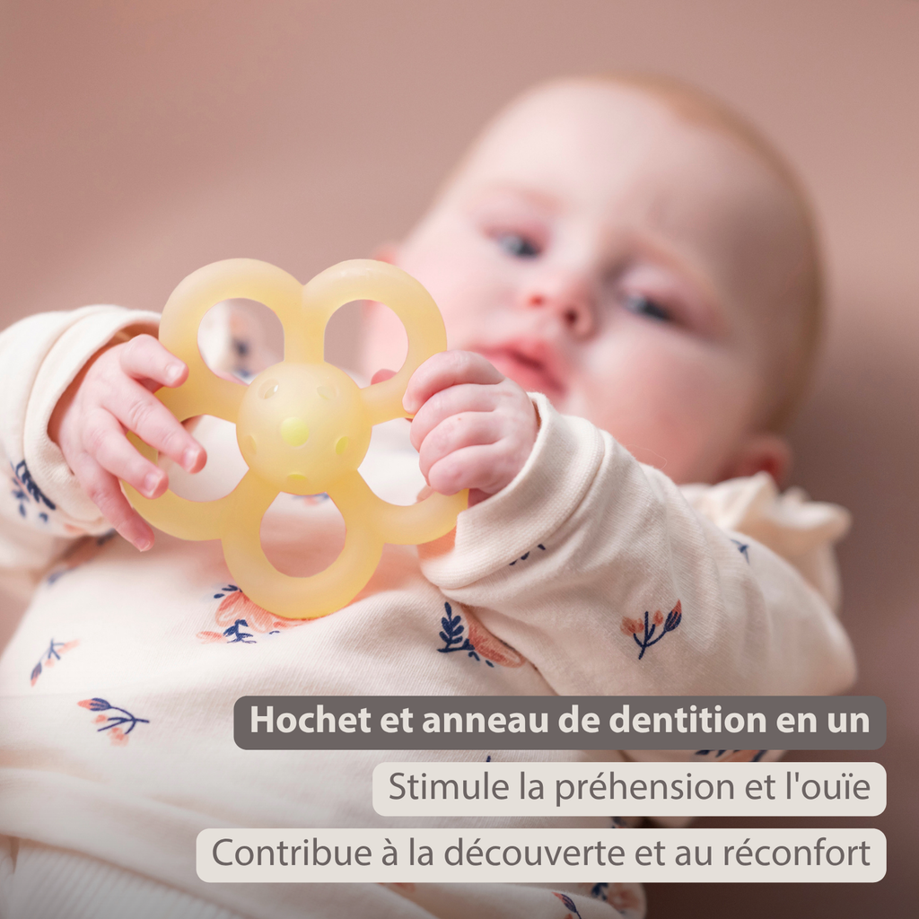 Silicone Rattle Flower - 10 cm - Yellow [FR]