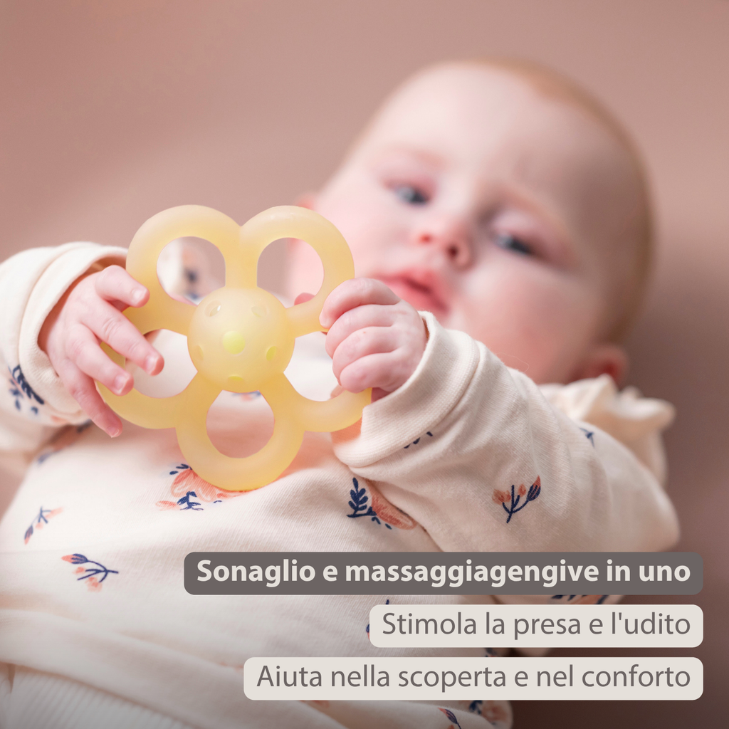 Silicone Rattle Flower - 10 cm - Yellow [IT]