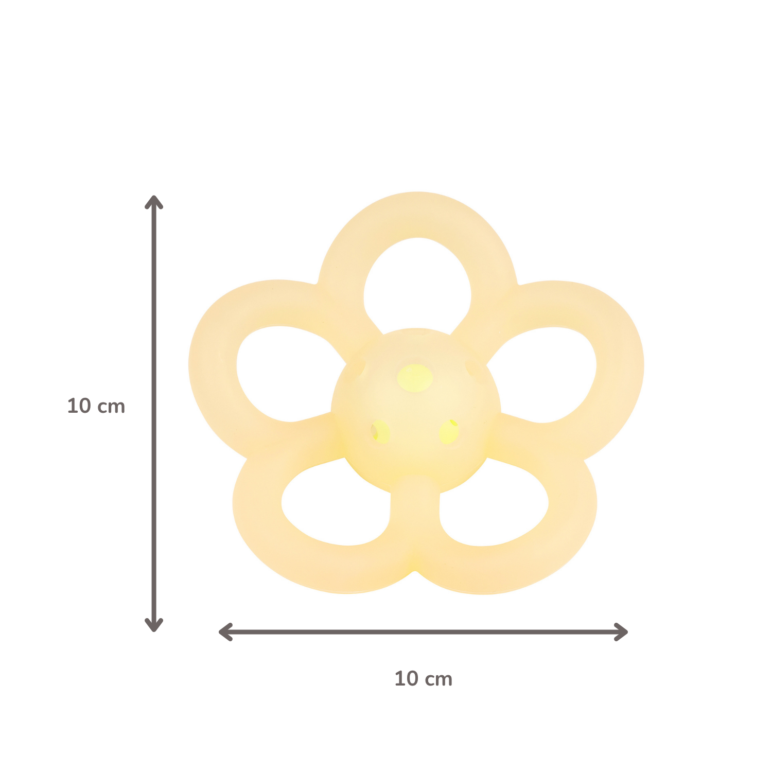 Silicone Rattle Flower - 10 cm - Yellow [EN]