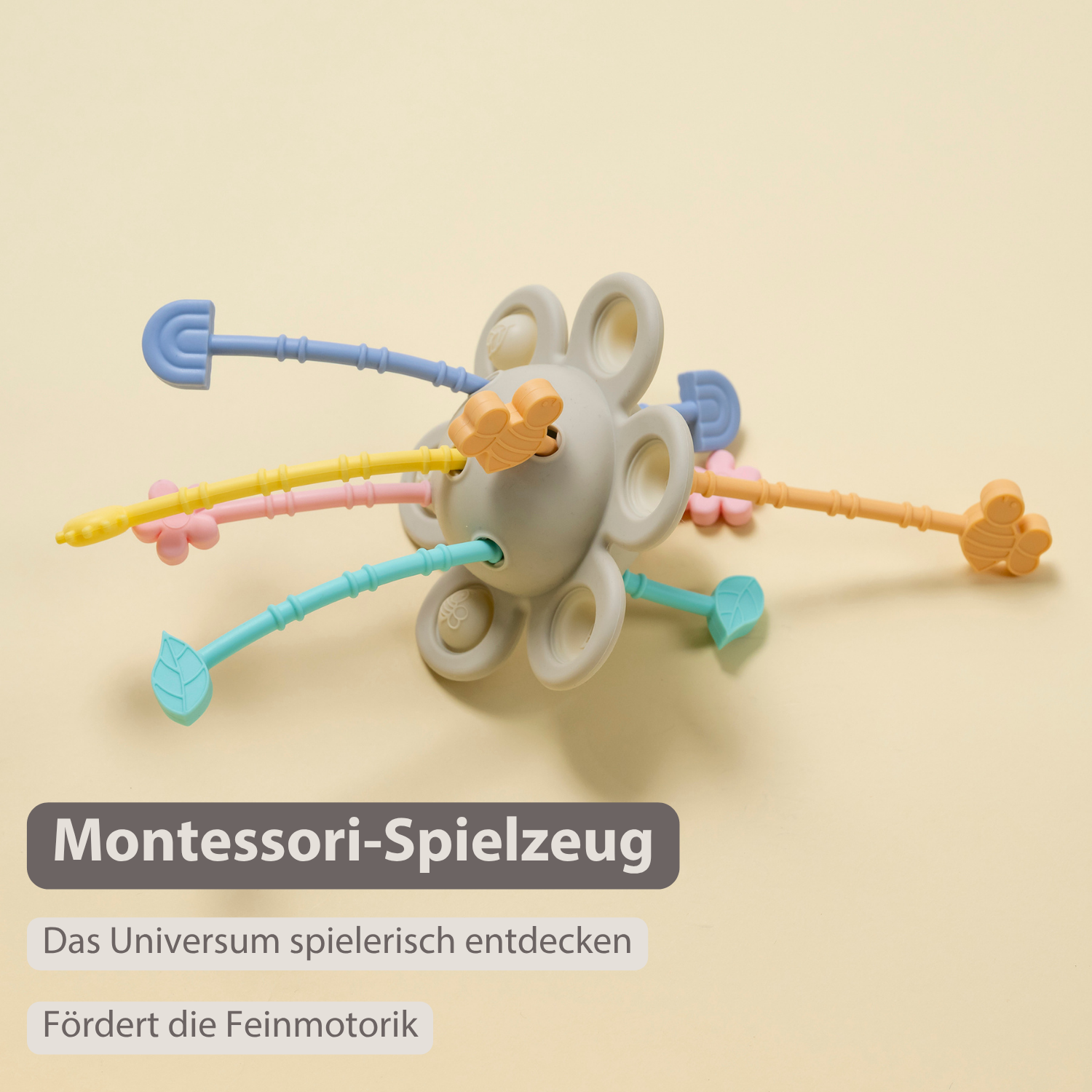 Silicone Montessori Baby Toy - 20 cm - Multicolor [DE]