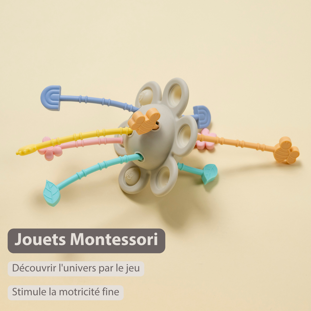 Silicone Montessori Baby Toy - 20 cm - Multicolor [FR]
