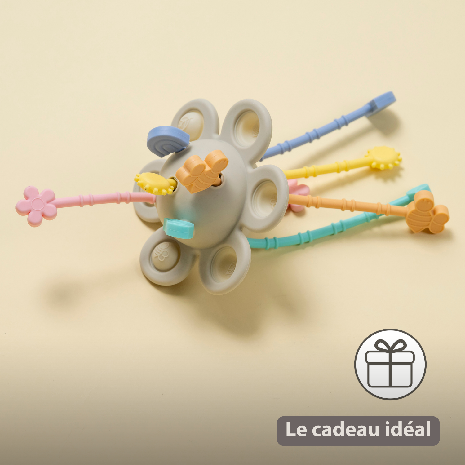 Silicone Montessori Baby Toy - 20 cm - Multicolor [FR]
