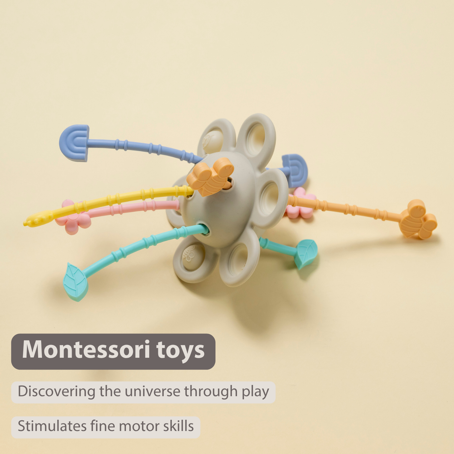 Silicone Montessori Baby Toy - 20 cm - Multicolor [EN]