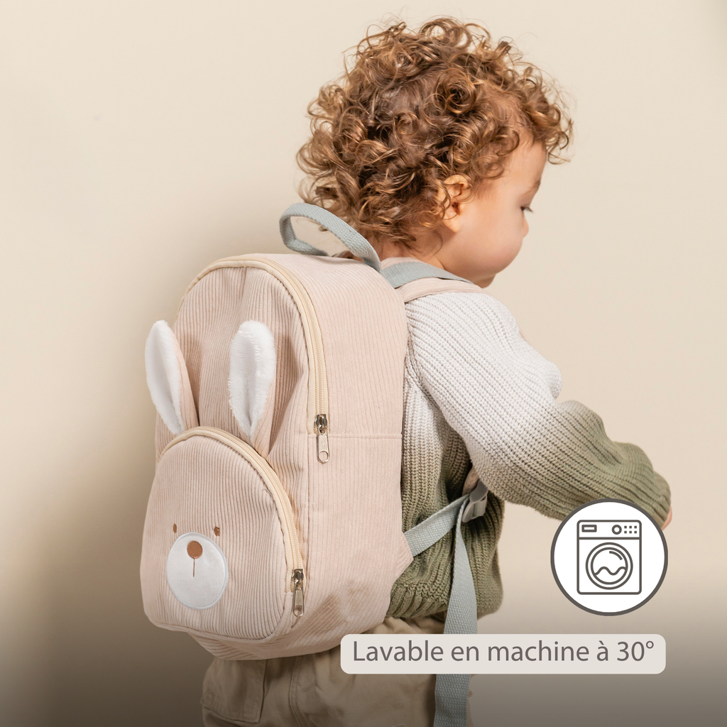 Lapidou Backpack - 28 cm - Preschool Backpack - Soft Rabbit Backpack - Sand [FR]