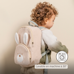 Lapidou Backpack - 28 cm - Preschool Backpack - Soft Rabbit Backpack - Sand [FR]