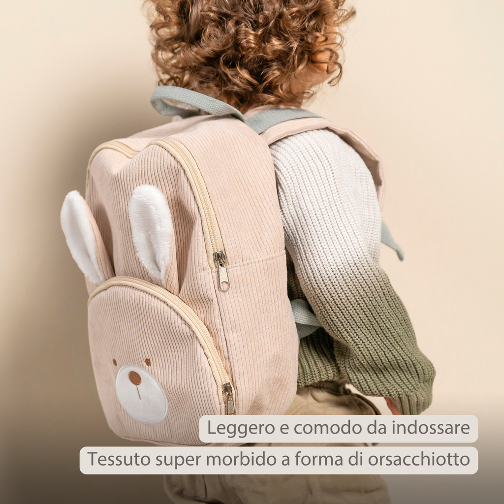 Lapidou Backpack - 28 cm - Preschool Backpack - Soft Rabbit Backpack - Sand [IT]