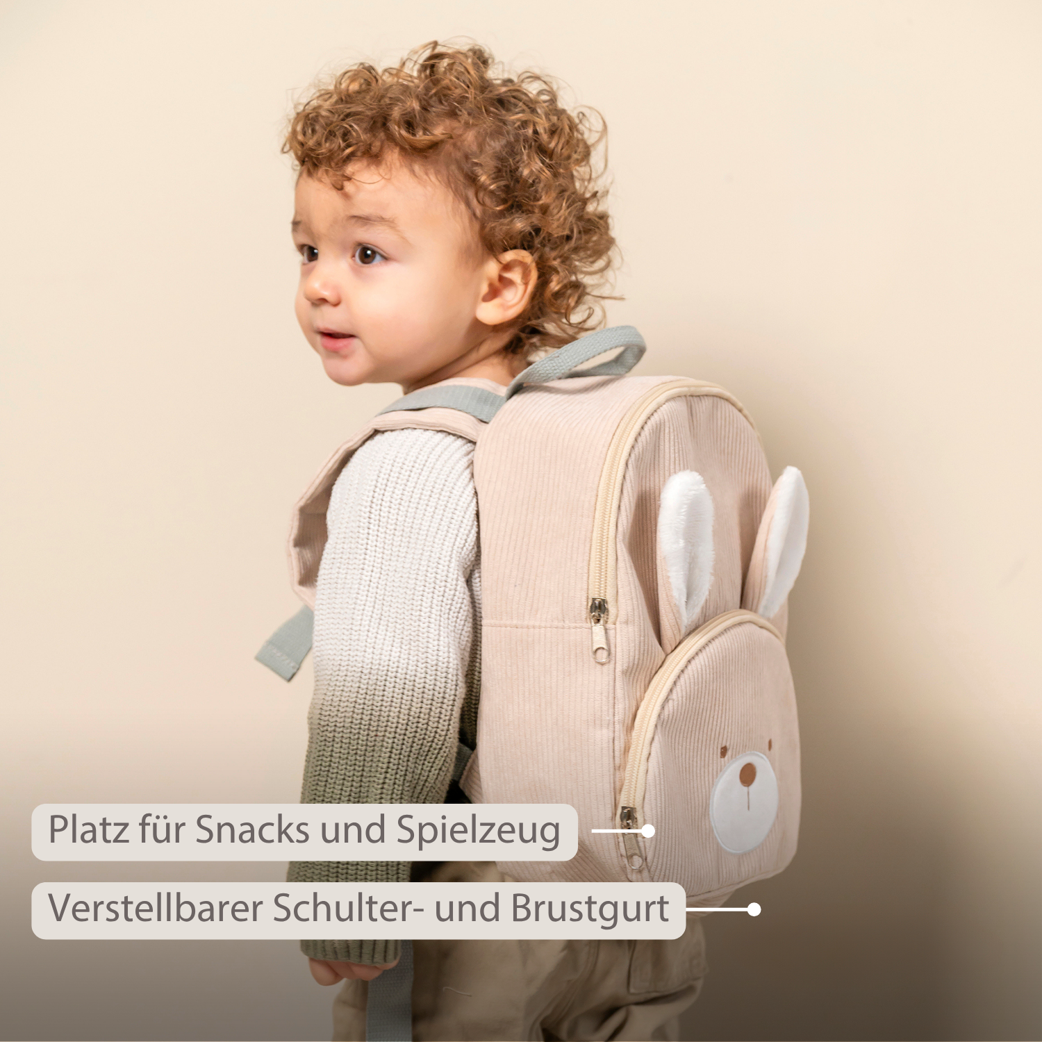 Lapidou Backpack - 28 cm - Preschool Backpack - Soft Bear Backpack - Linden Green [DE]