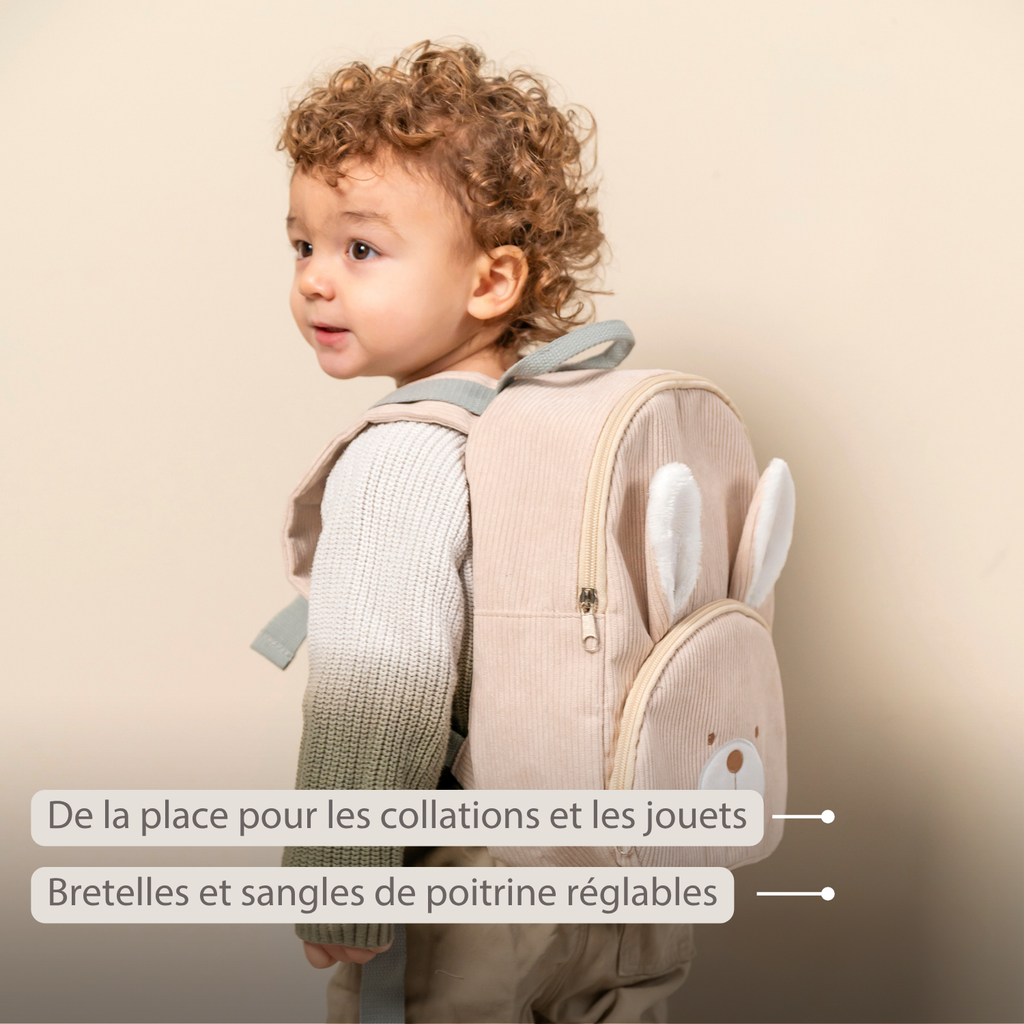 Lapidou Backpack - 28 cm - Preschool Backpack - Soft Bear Backpack - Linden Green [FR]