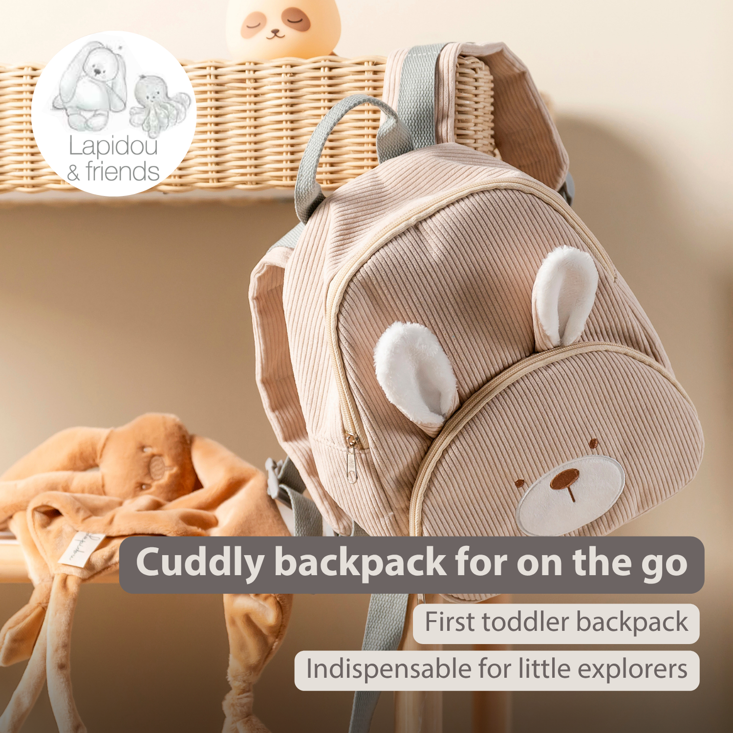 Lapidou Backpack - 28 cm - Preschool Backpack - Soft Bear Backpack - Linden Green [EN]