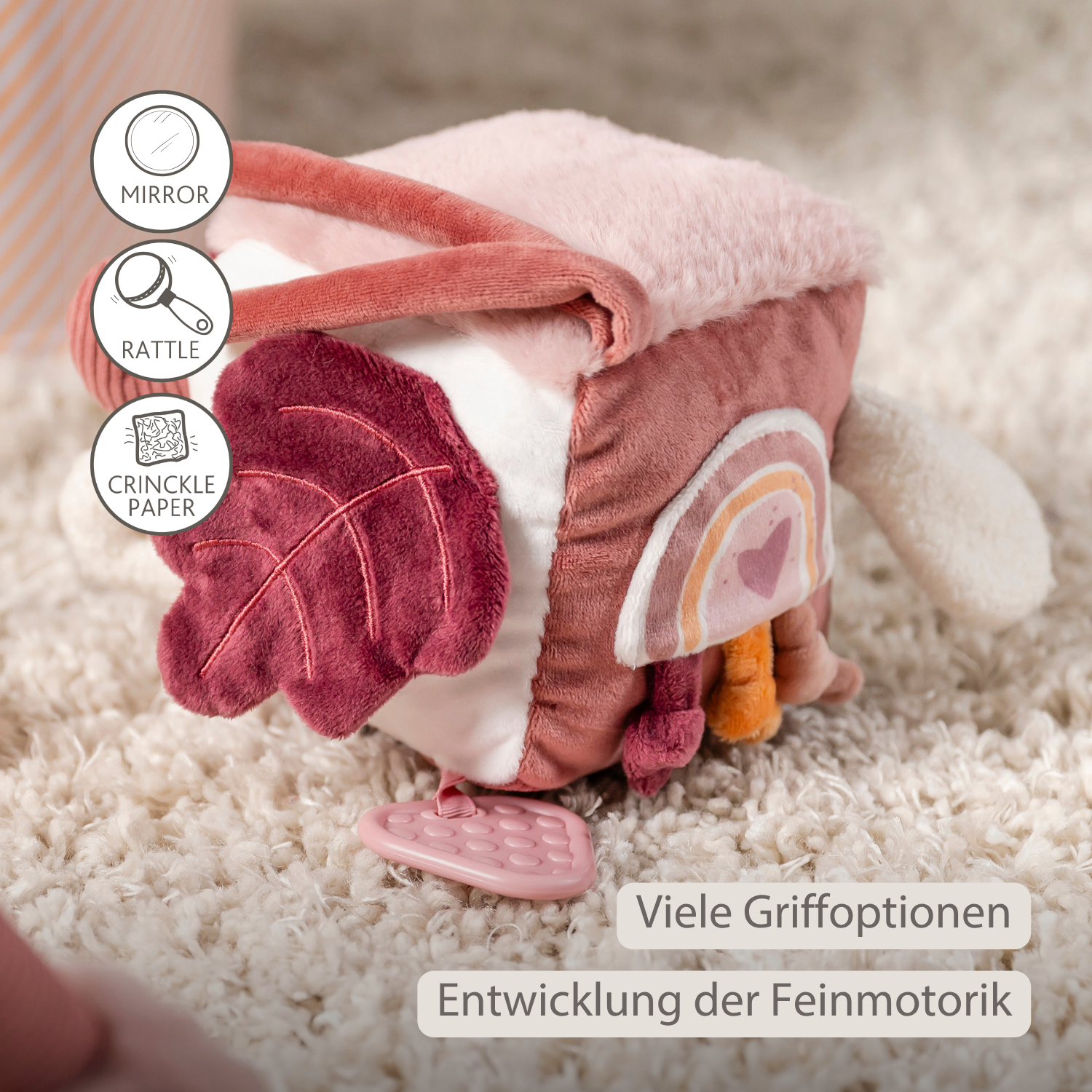 Lapidou Soft Activity Cube - 18 cm - Powder Pink [DE]