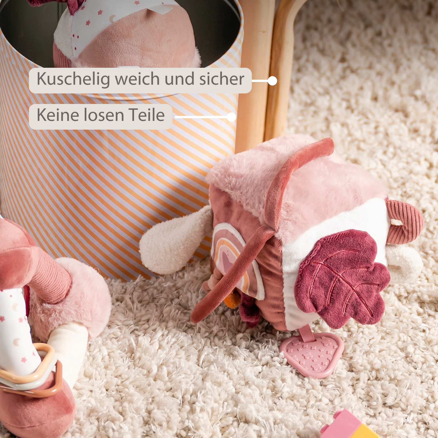 Lapidou Soft Activity Cube - 18 cm - Powder Pink [DE]