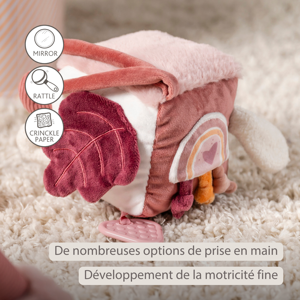 Lapidou Soft Activity Cube - 18 cm - Powder Pink [FR]
