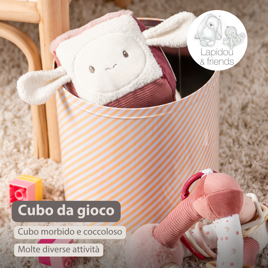 Lapidou Soft Activity Cube - 18 cm - Powder Pink [IT]