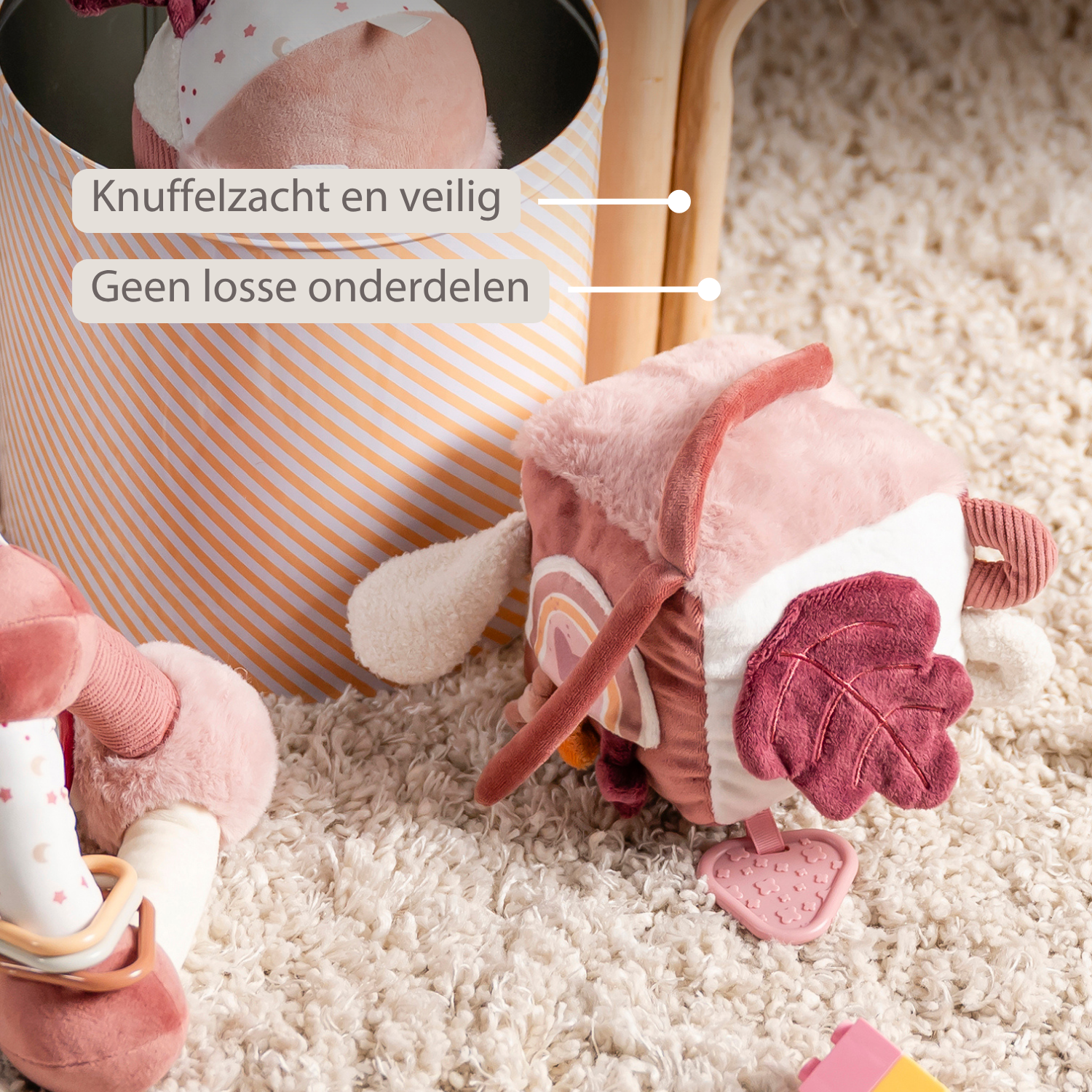Lapidou Soft Activity Cube - 18 cm - Powder Pink [NL]