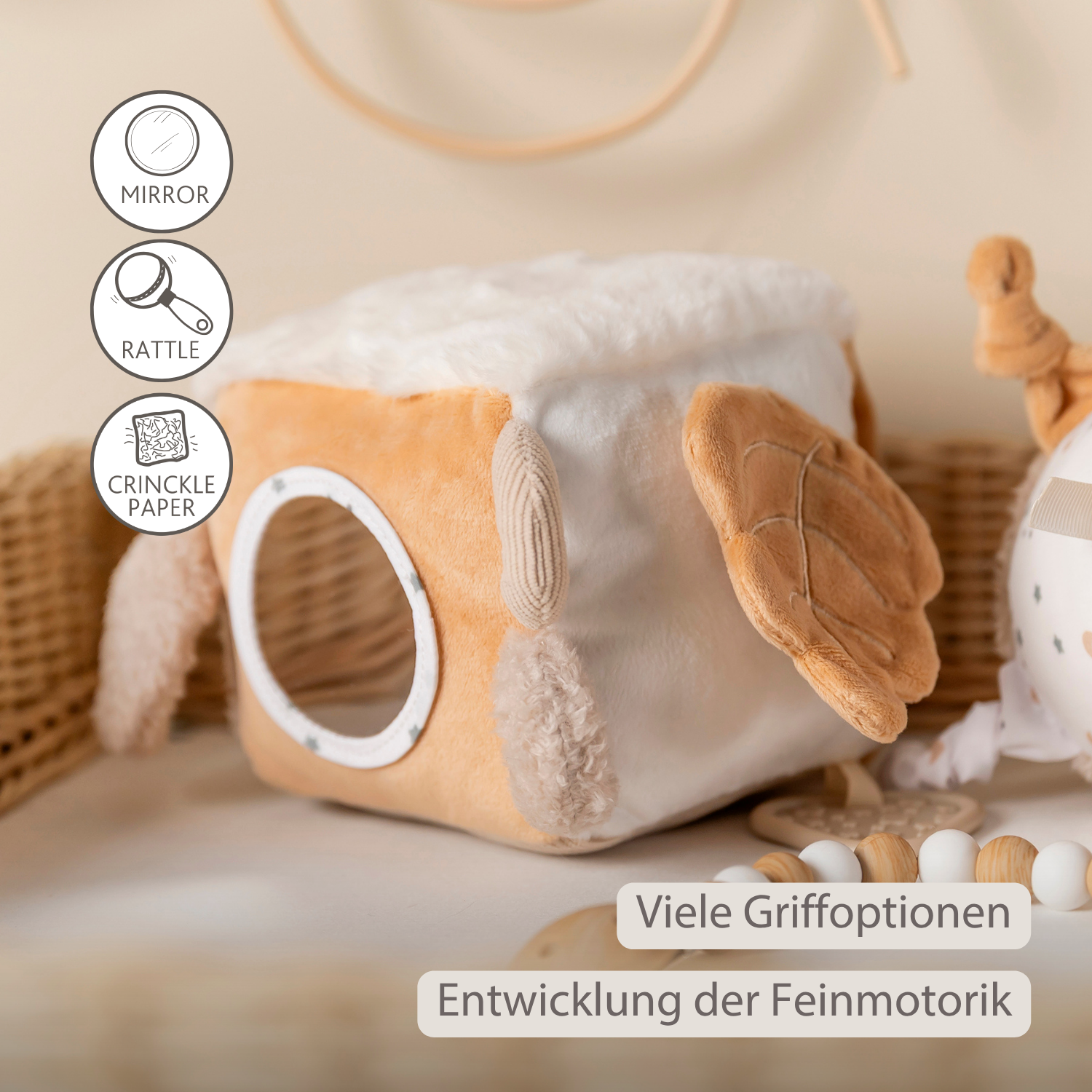 Lapidou Soft Activity Cube - 18 cm - Beige [DE]