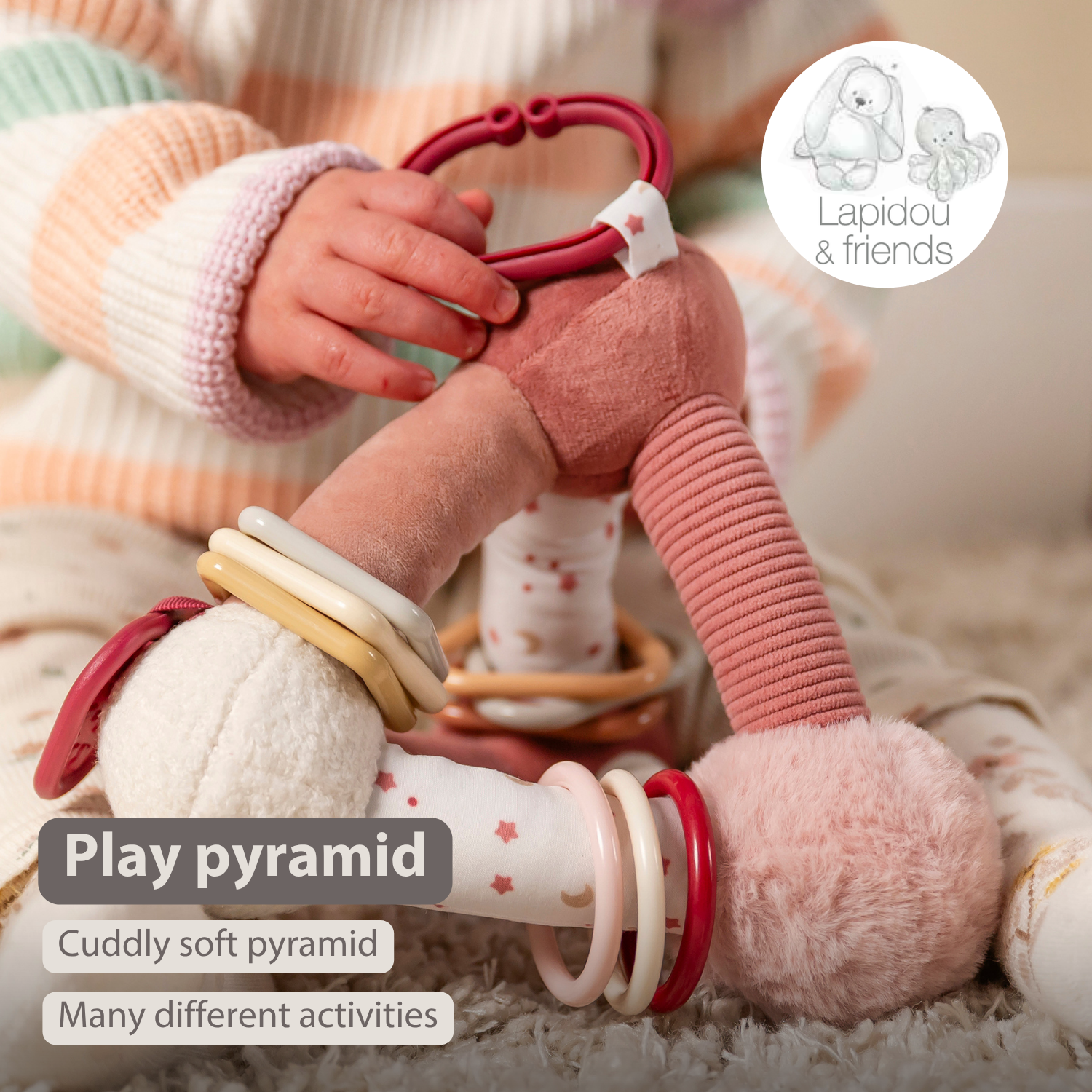 Lapidou Soft Activity Pyramid - 20 cm - Powder Pink [EN]