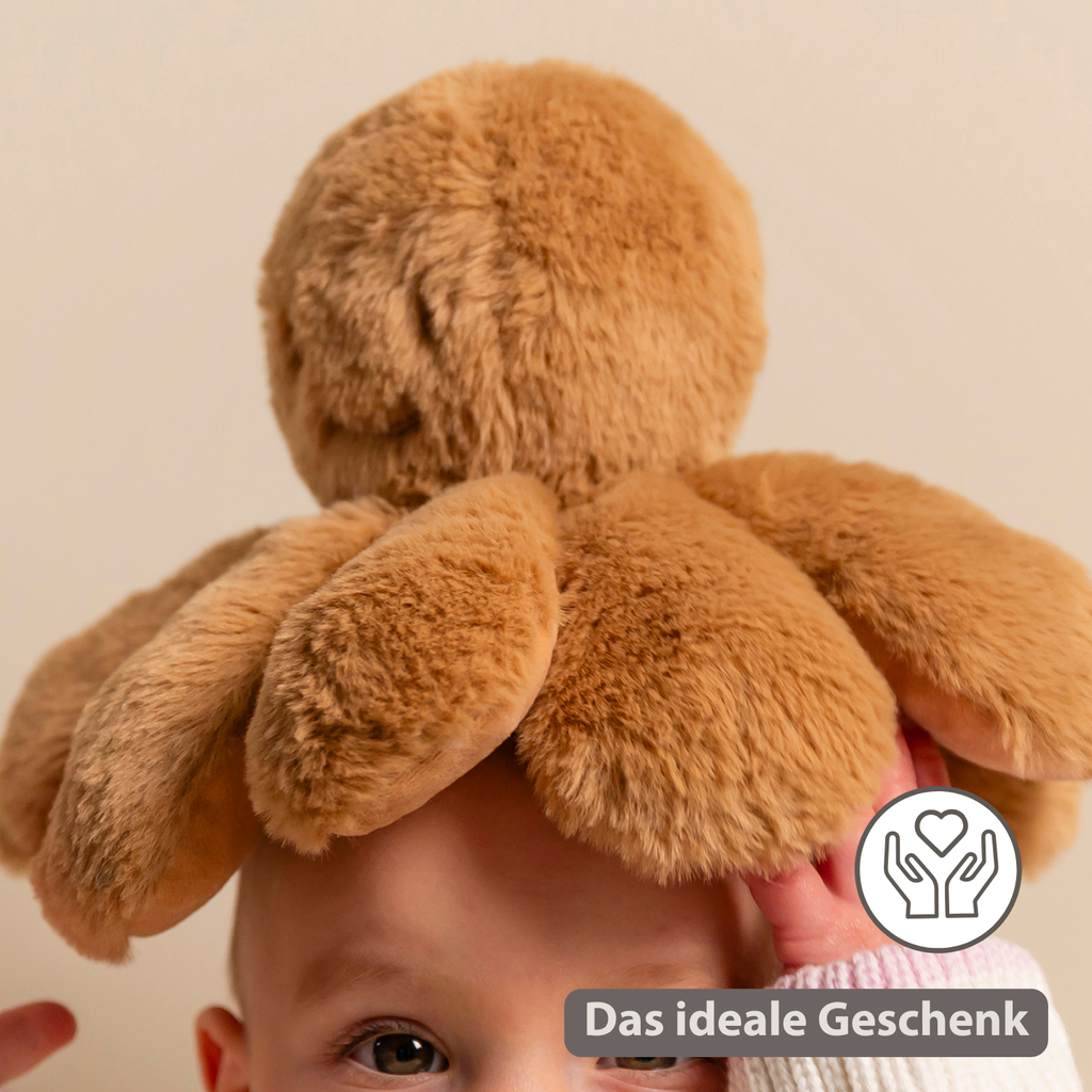 Lapidou Doudou Plush Octopus Rattle - 25 cm - Warm Beige [DE]