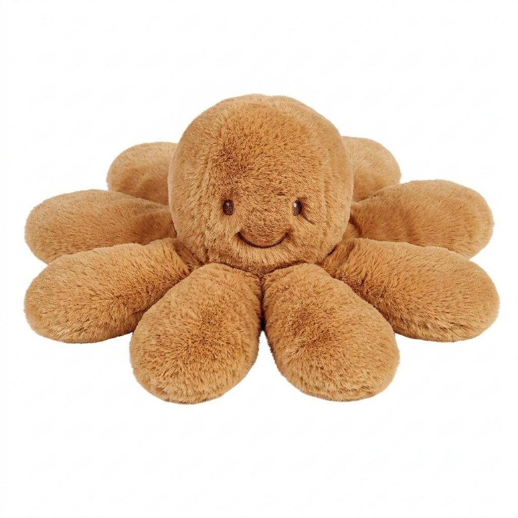 Lapidou Doudou Plush Octopus Rattle - 25 cm - Warm Beige [FR]