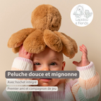 Lapidou Doudou Plush Octopus Rattle - 25 cm - Warm Beige [FR]