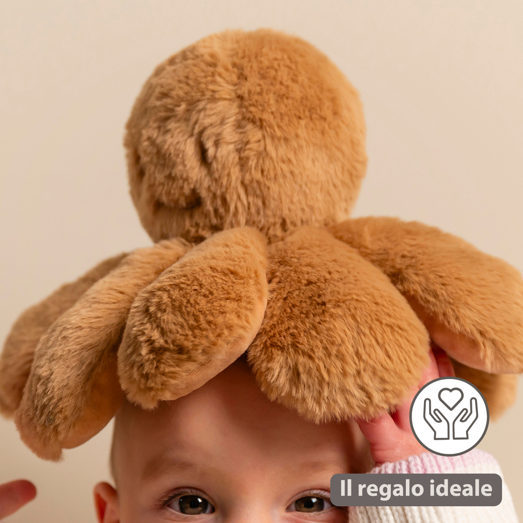 Lapidou Doudou Plush Octopus Rattle - 25 cm - Warm Beige [IT]