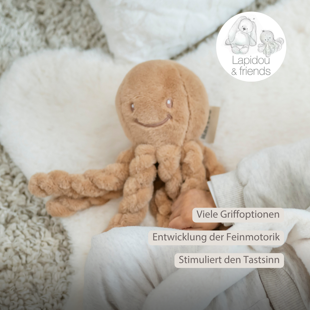 Lapidou Doudou Plush Octopus - 22 cm - Warm Beige [DE]