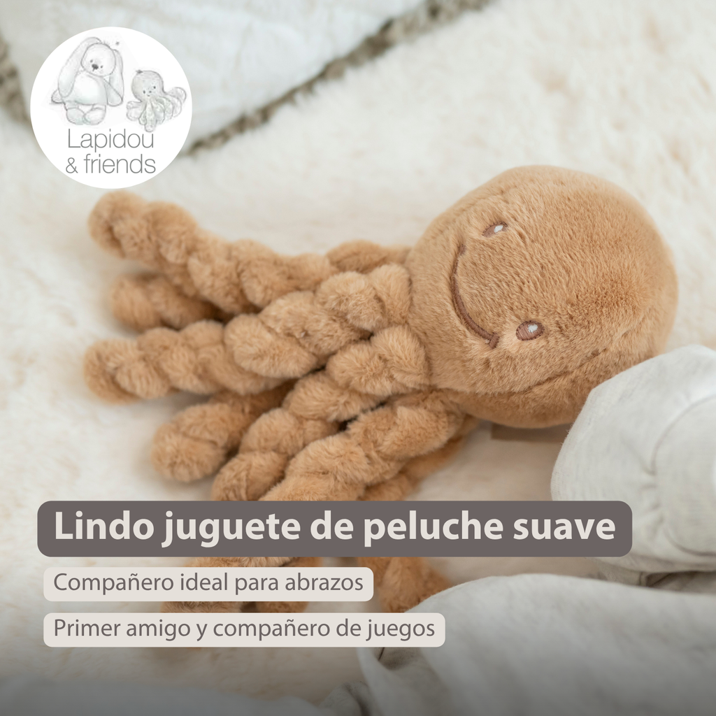 Lapidou Doudou Plush Octopus - 22 cm - Warm Beige [ES]