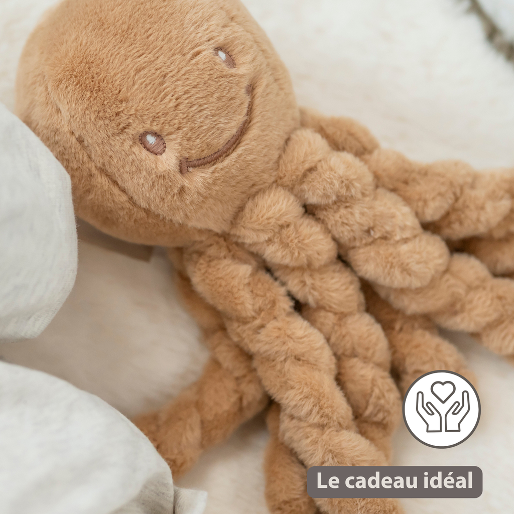 Lapidou Doudou Plush Octopus - 22 cm - Warm Beige [FR]