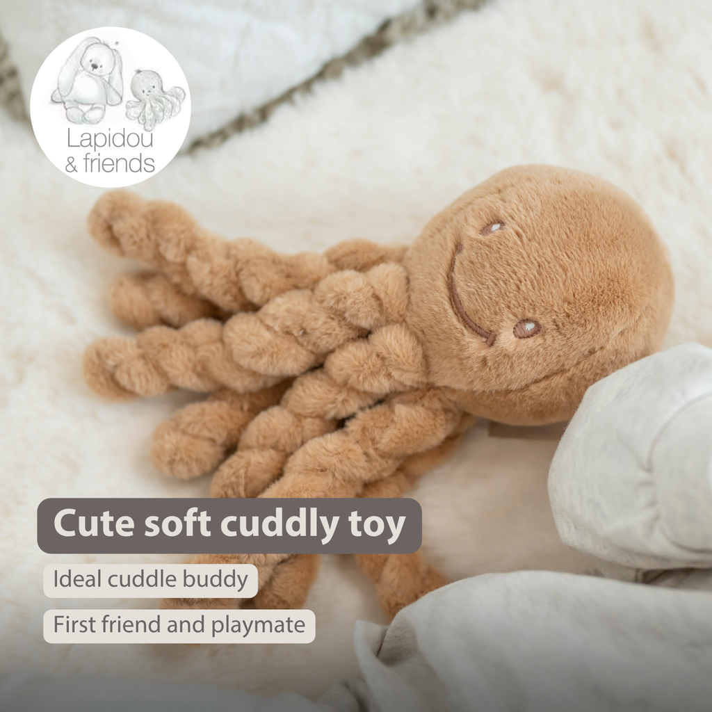 Lapidou Doudou Plush Octopus - 22 cm - Warm Beige [EN]