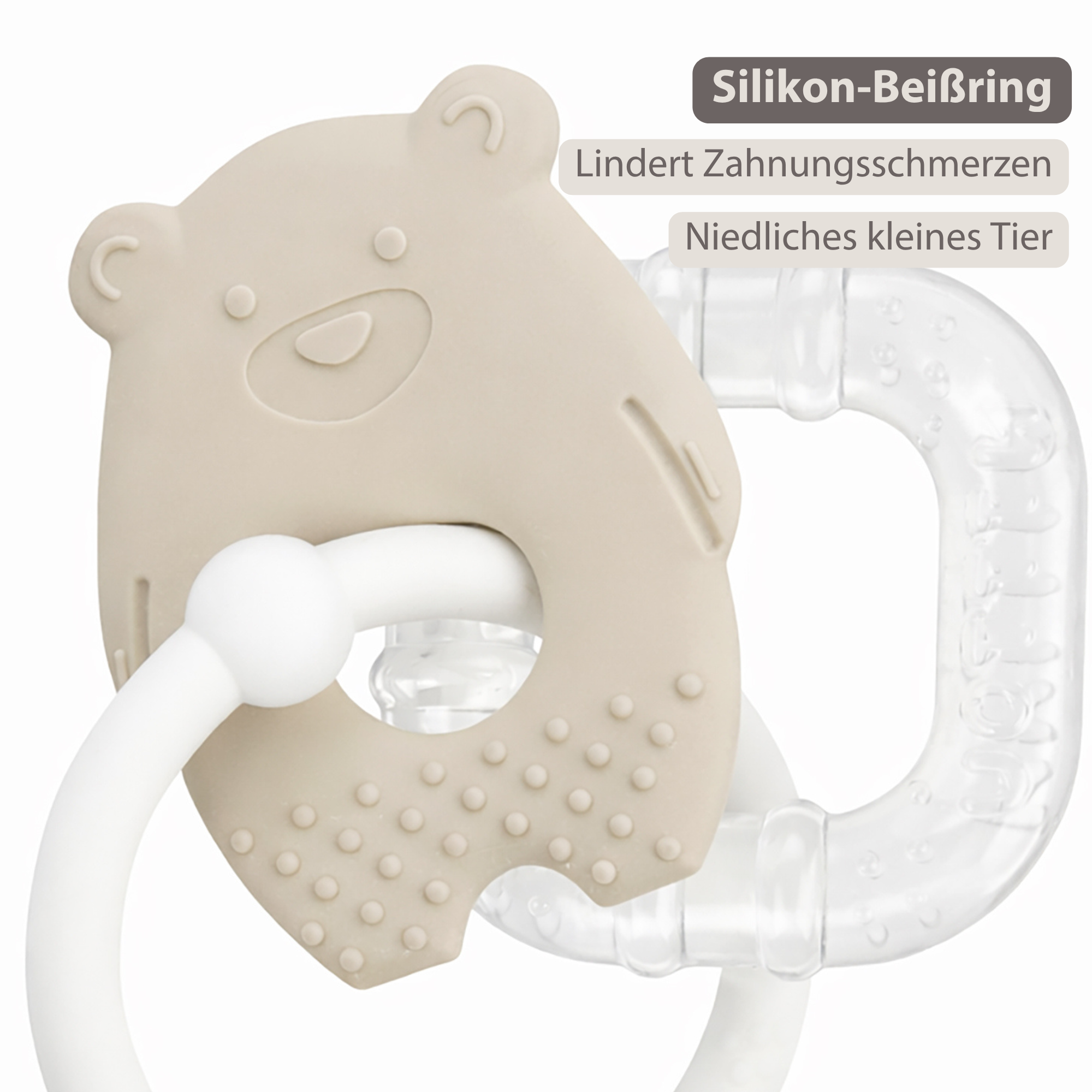 Silicone Cooling Teether - Baby Teething Toy - Cooling Teether - Clay [DE]