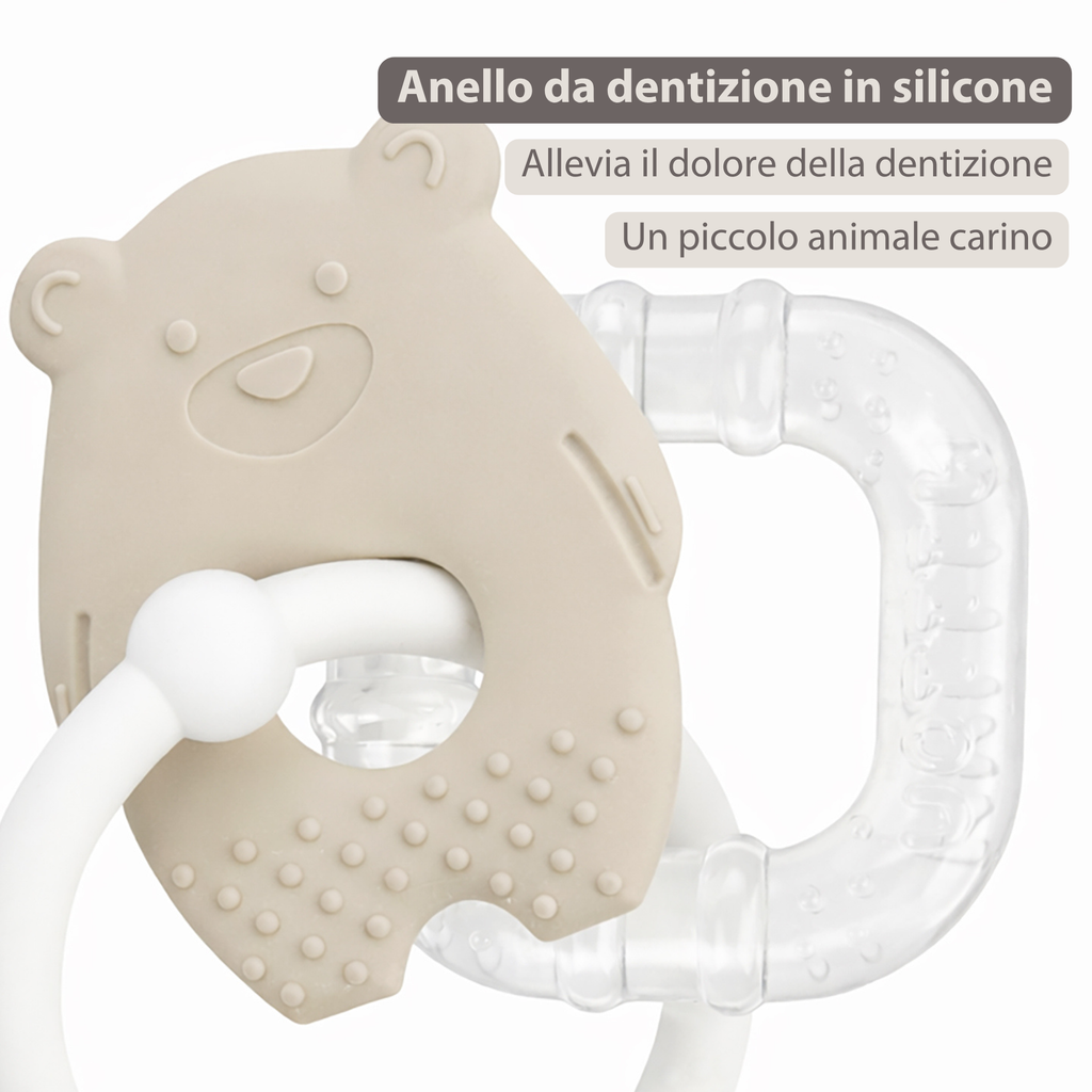 Silicone Cooling Teether - Baby Teething Toy - Cooling Teether - Clay [IT]