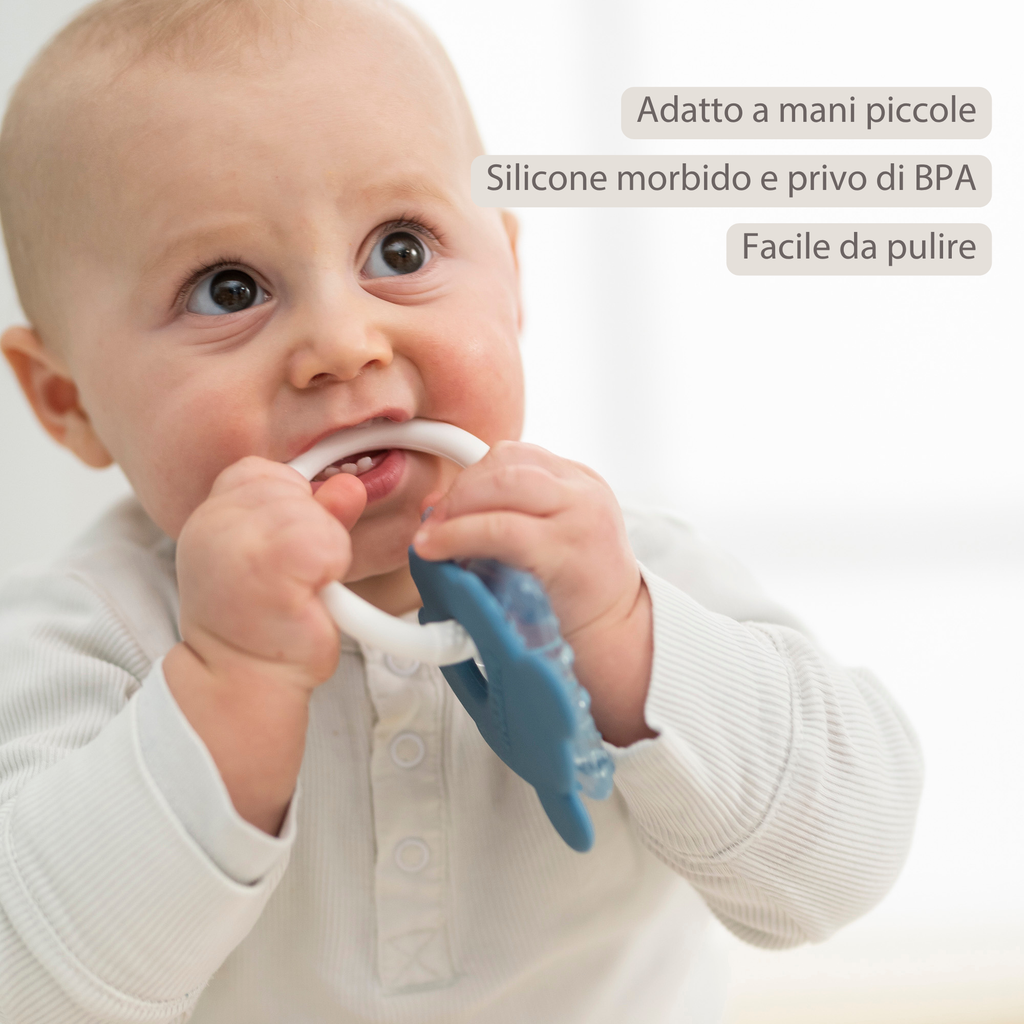 Silicone Cooling Teether - Baby Teething Toy - Cooling Teether - Clay [IT]