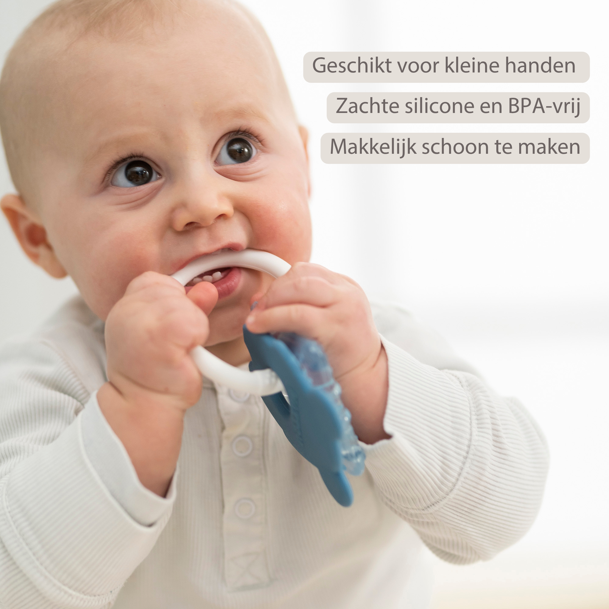 Silicone Cooling Teether - Baby Teething Toy - Cooling Teether - Clay [NL]