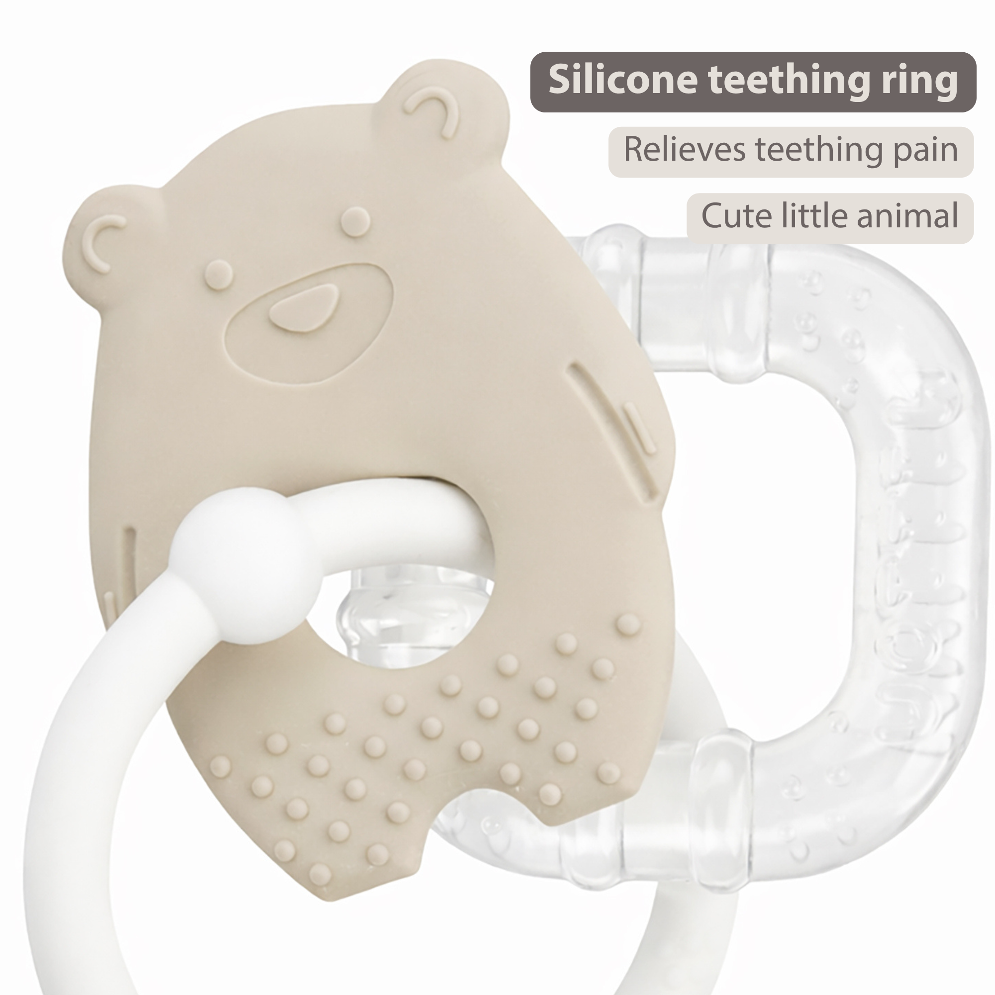 Silicone Cooling Teether - Baby Teething Toy - Cooling Teether - Clay [EN]