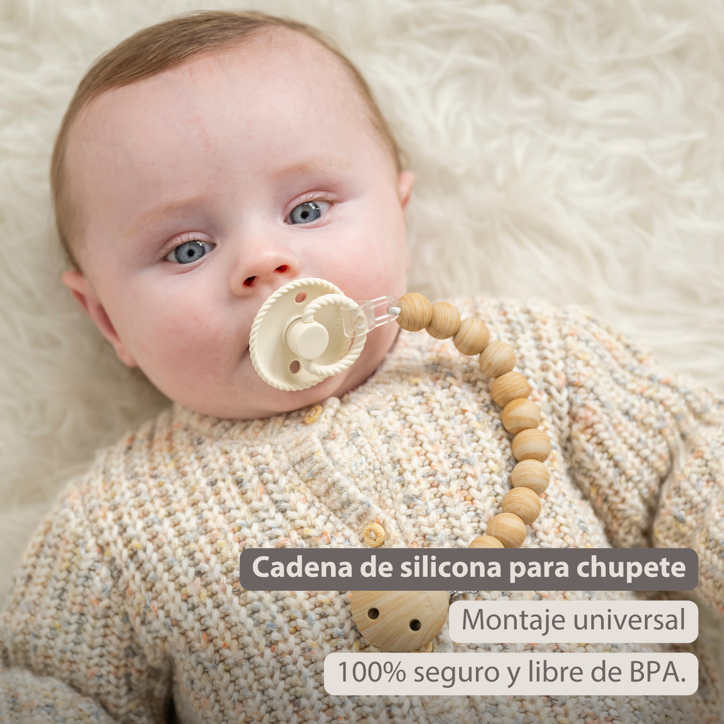 Silicone Pacifier Clip - 30 cm - Beige [ES]