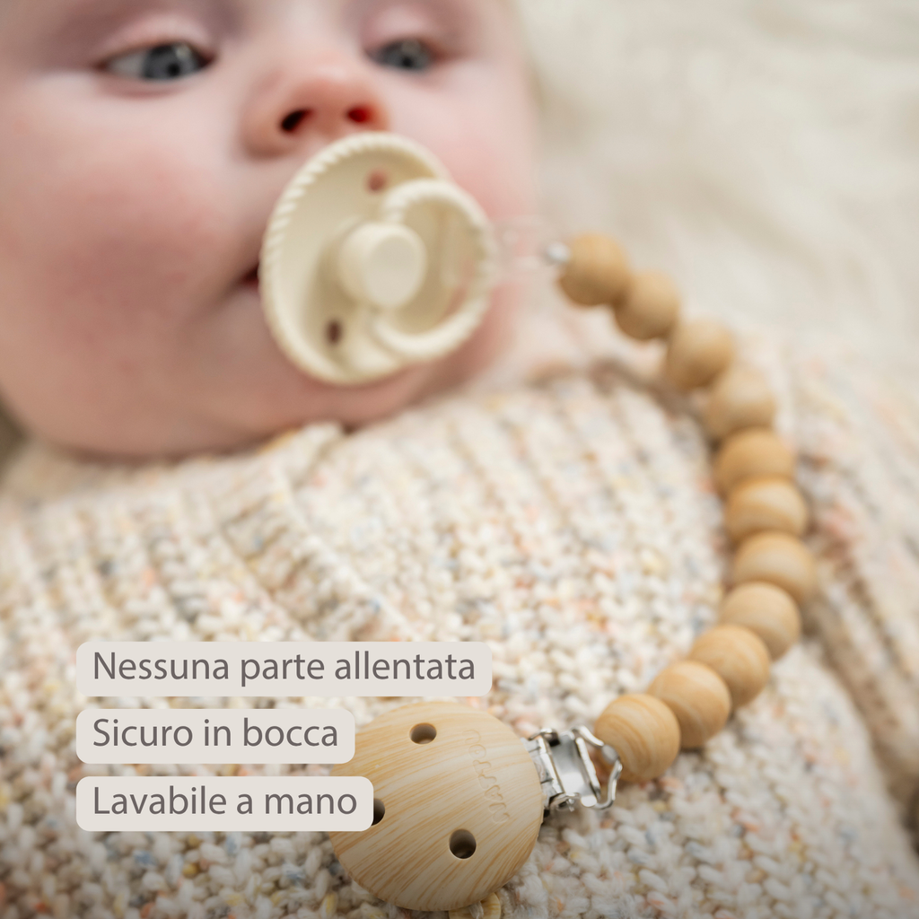 Silicone Pacifier Clip - 30 cm - Beige [IT]