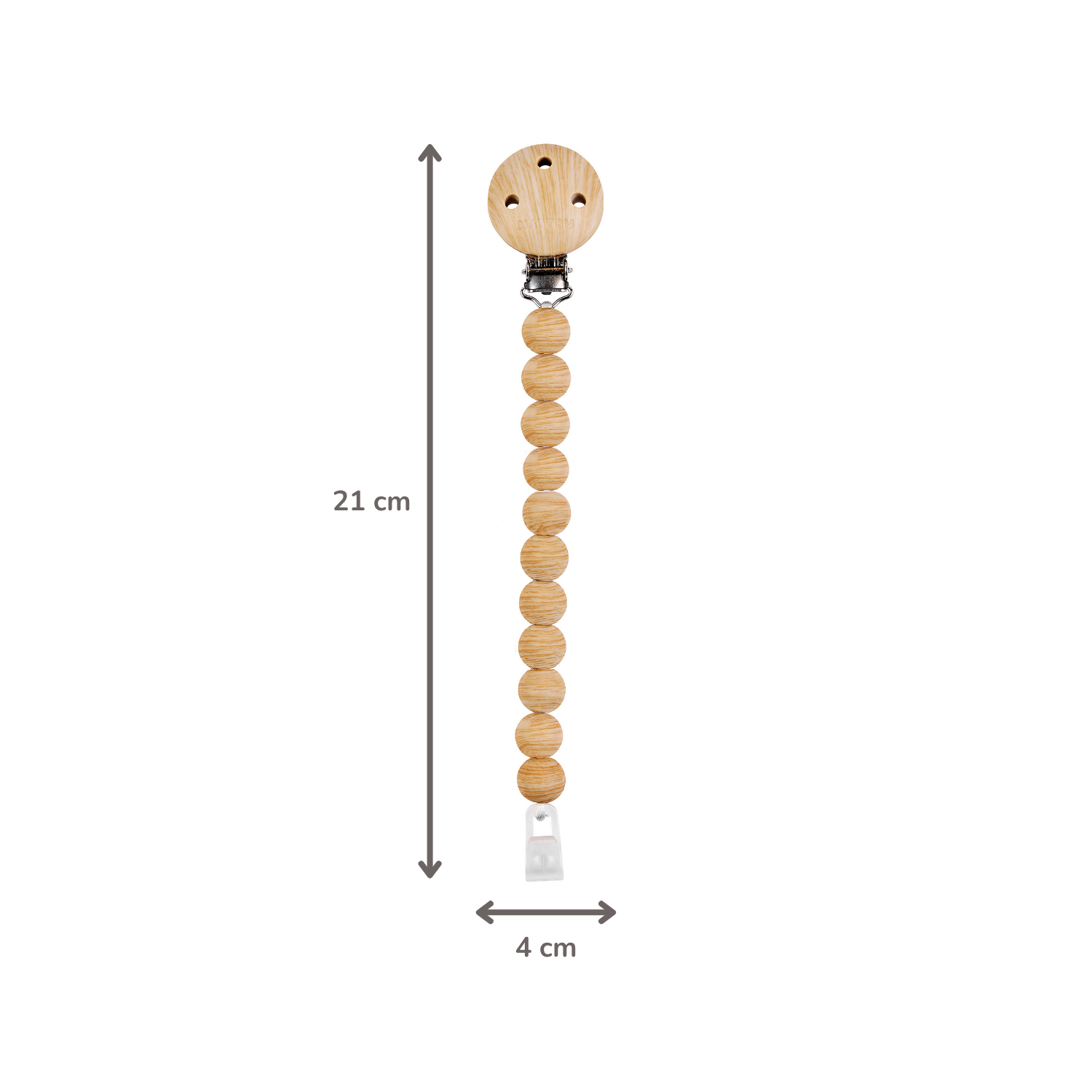 Silicone Pacifier Clip - 30 cm - Beige [IT]