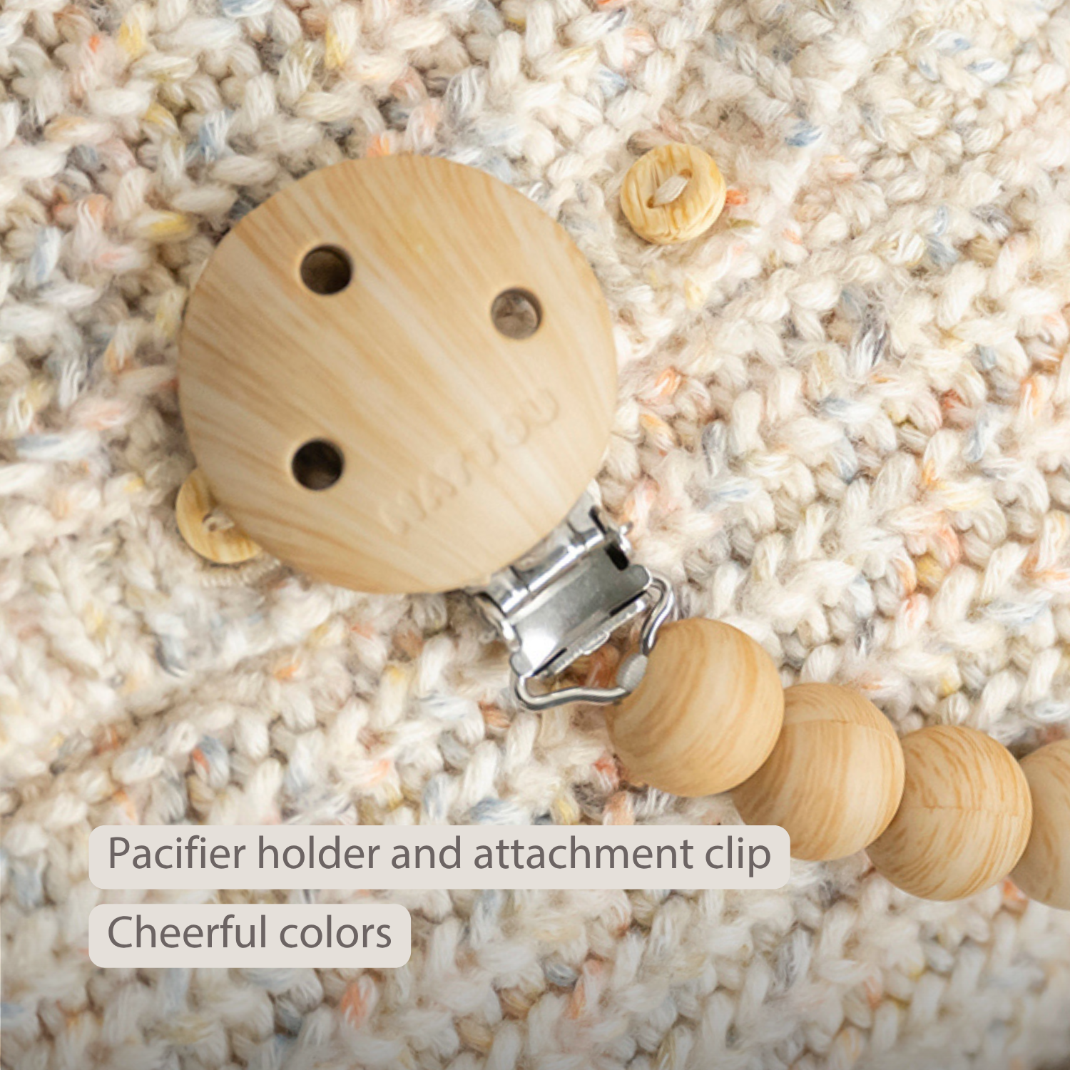 Silicone Pacifier Clip - 30 cm - Beige [EN]