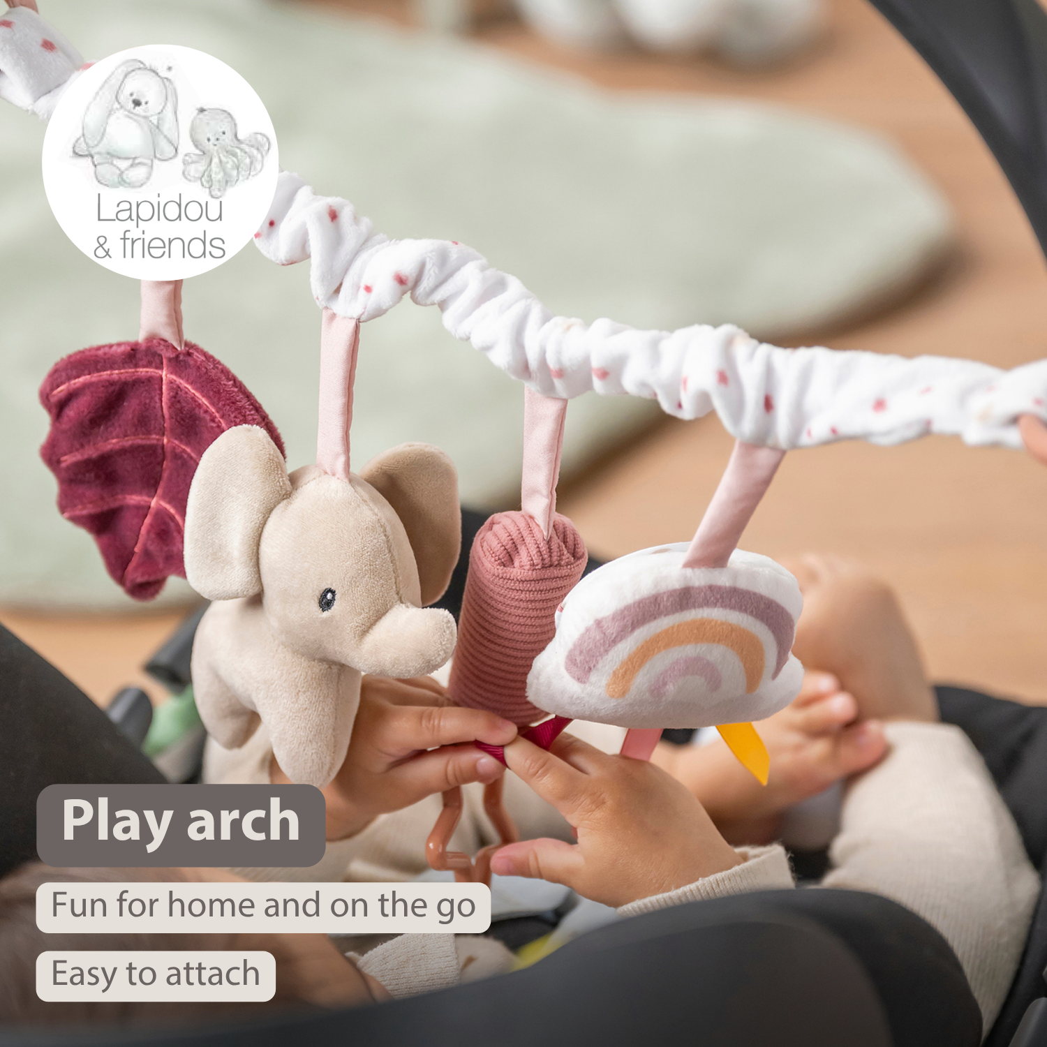 Lapidou Stroller Activity Play Arch - Powder Pink [EN]