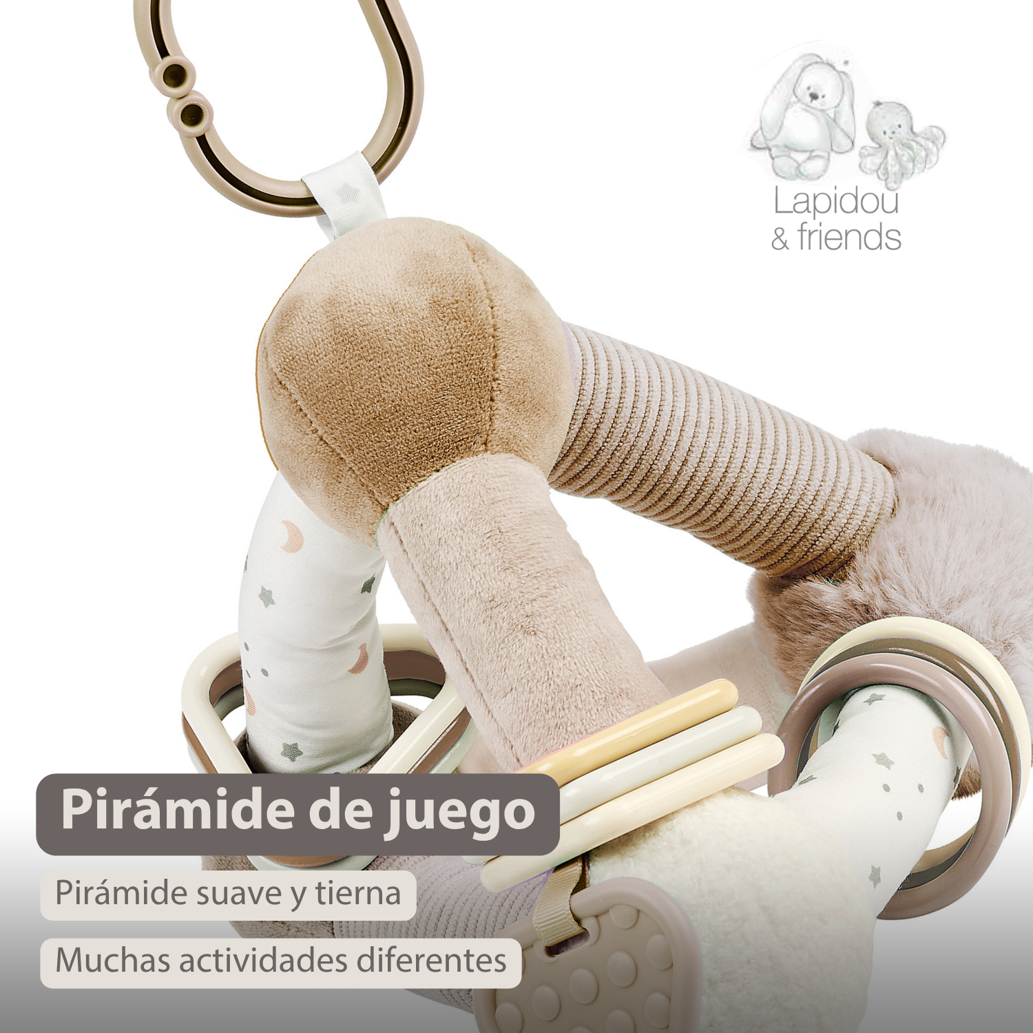 Lapidou Soft Activity Pyramid - 20 cm - Beige [ES]