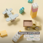 Silicone Truck and Airplane - 11 cm - Multicolor [DE]