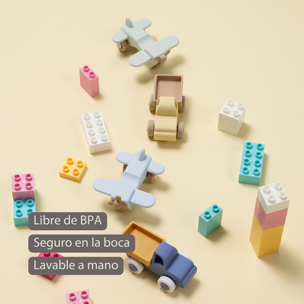Silicone Truck and Airplane - 11 cm - Multicolor [ES]